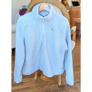 Vineyard Vines Sherpa Fleece Pullover Sz XL Baby Blue